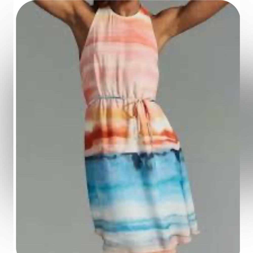 Bella Dahl Racerback Midi Dress Watercolor‎ Print size medium NWOT